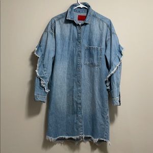 Pull and Bear distressed denim jacket